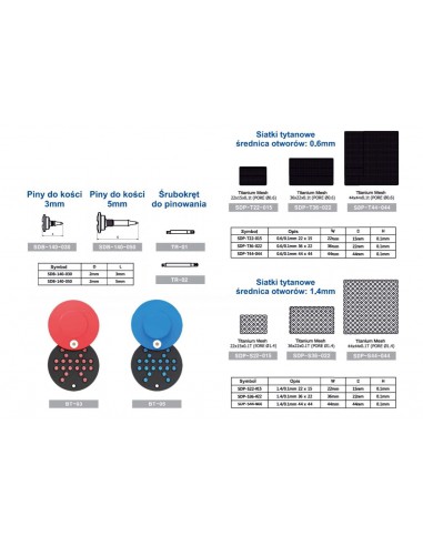 Zestaw do pinowania membran Surgident Standard (kit with 20 tacks + 3 different sized mesh)