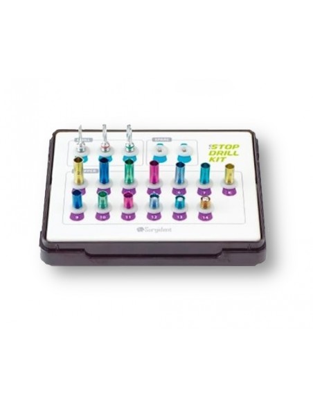 Zestaw wierteł o trzech średnicach z kompletem stoperów Surgident