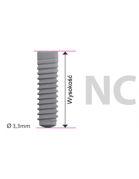 Implant XL daVinci Bone Level NC Ø3.3mm - 8mm / 10mm / 12mm / 14mm