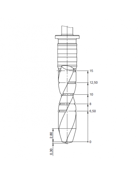 Wiertło kalibrujące ICX różowe ⌀3,3mm D4, D2-3, D1